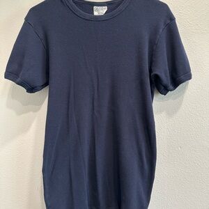 VTG Polo by Ralph Lauren Navy Short-Sleeve Thermal T-Shirt,cotton,large,casual